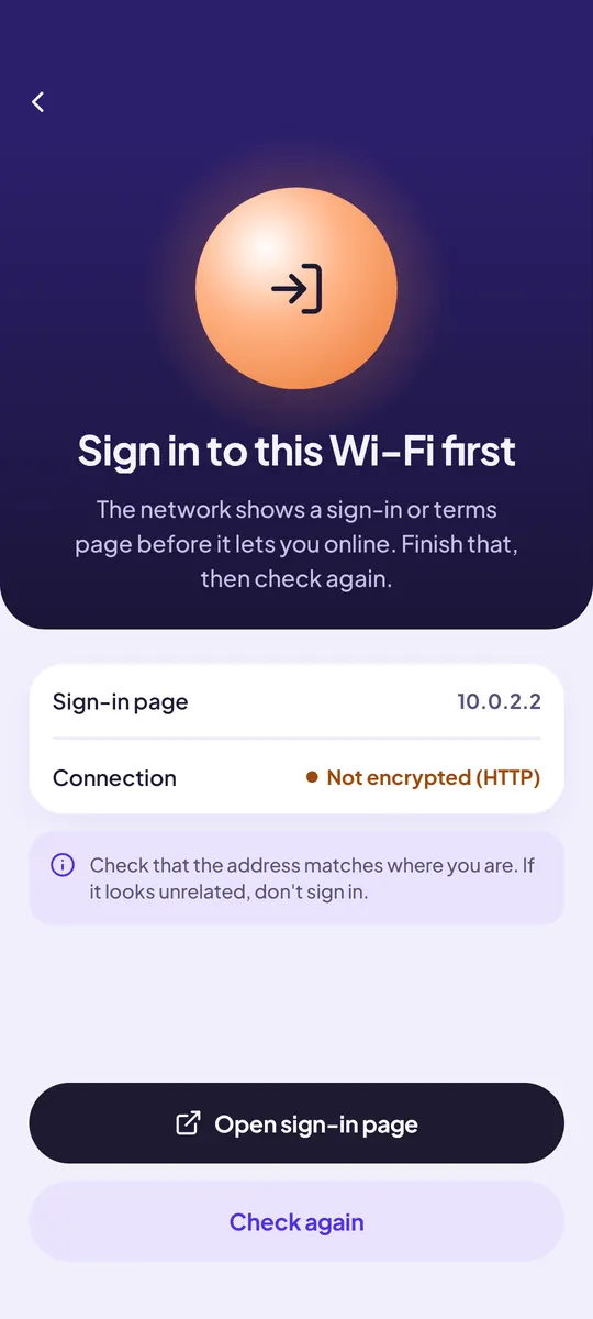 SentryFi App-Bildschirm 4